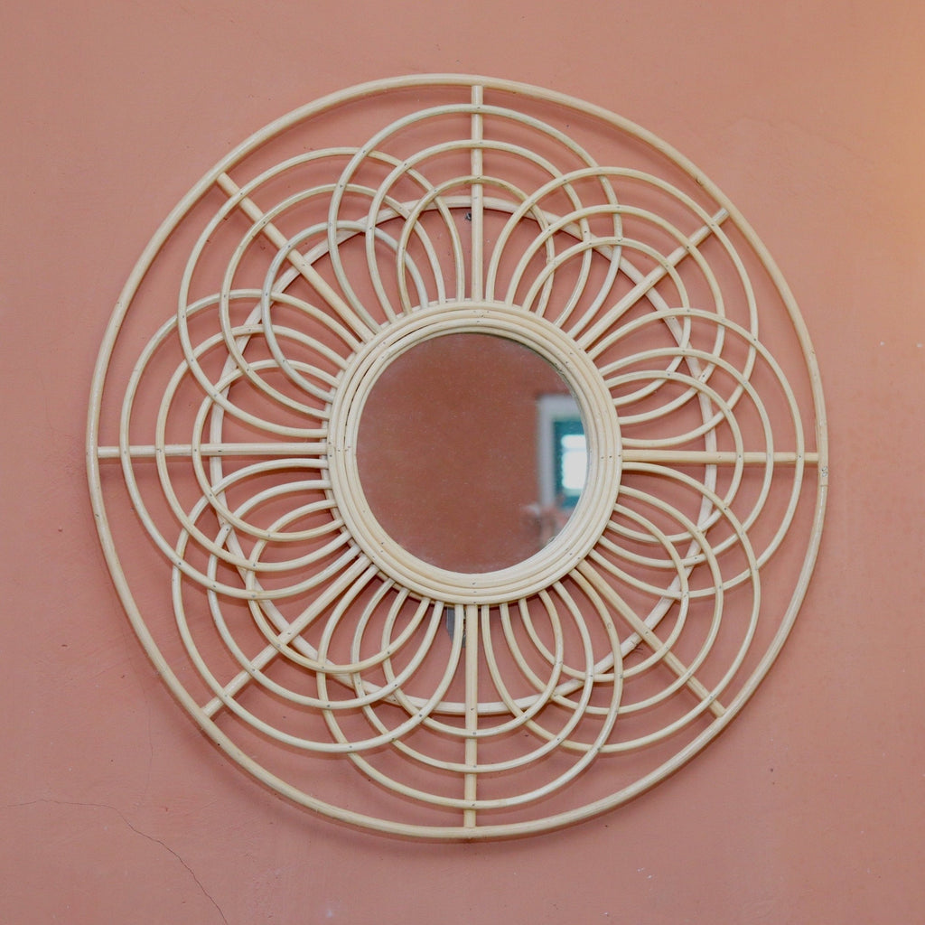 Rattan Bloom – Wandspiegel