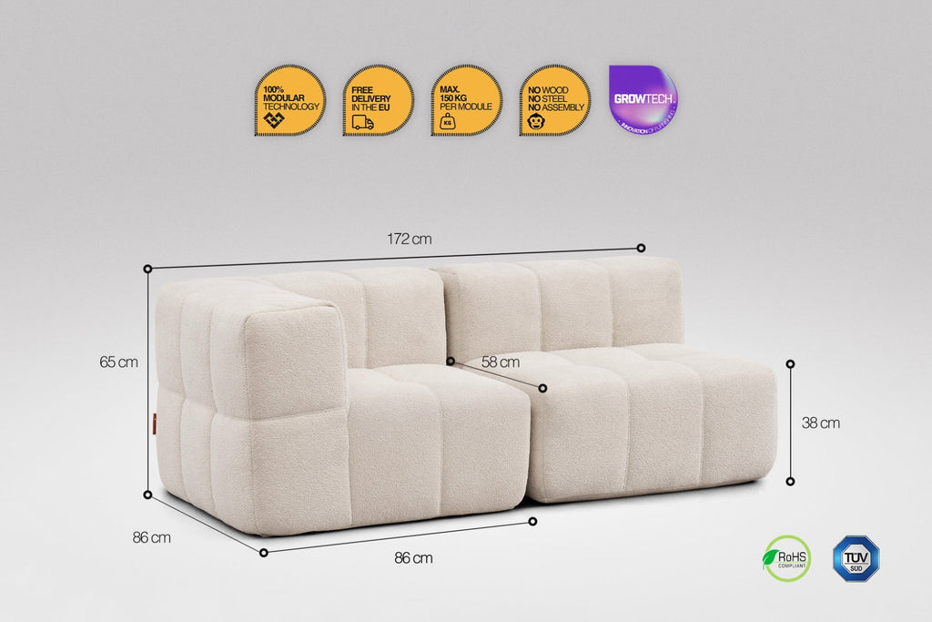 2 Teiliges Modulares Sofa – Beige