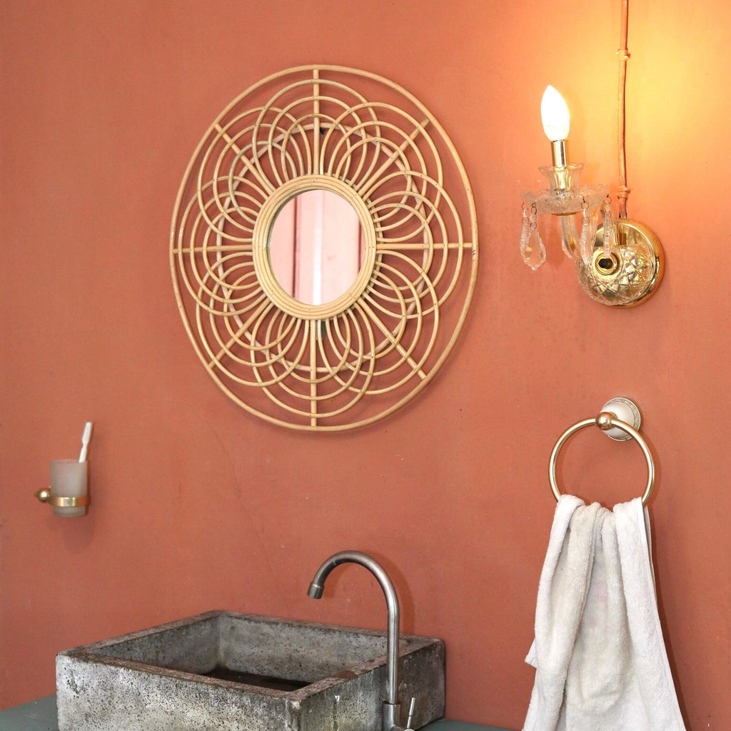 Rattan Bloom – Wandspiegel