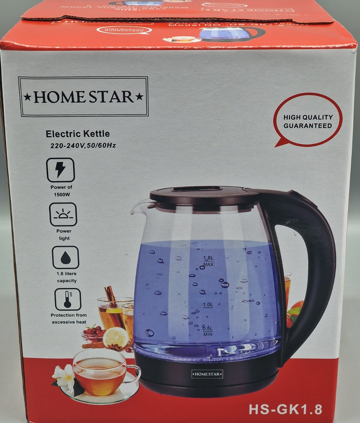 Home Star Wasserkocher HS-GK1,8 1,8L Schnellkocher Küche HO5