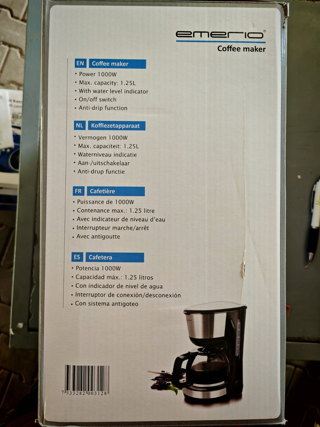 Emerio CME-122933 Filterkaffeemaschine 1,25L 10 Tassen 1000W Permanentfilter B03