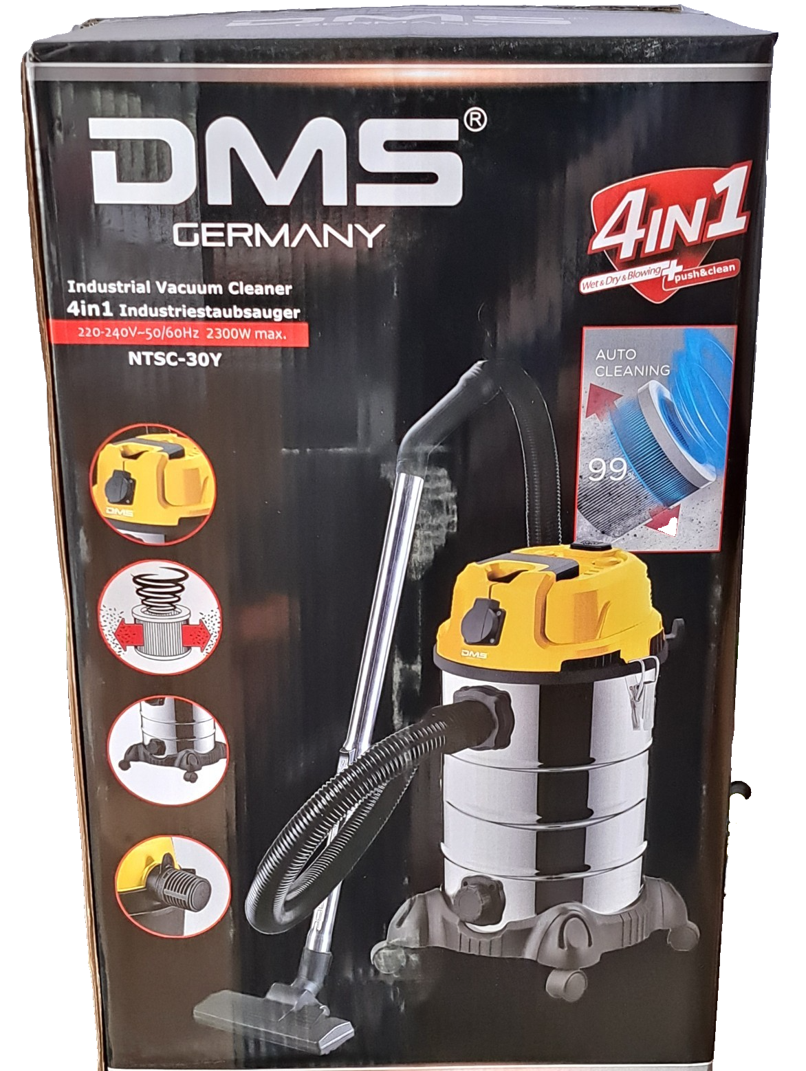 DMS NTSC-30Y 4in1 Nass Trockensauger 30L 2300W Industriestaubsauger HO-A32
