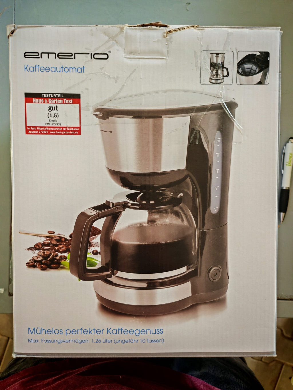 Emerio CME-122933 Filterkaffeemaschine 1,25L 10 Tassen 1000W Permanentfilter B03
