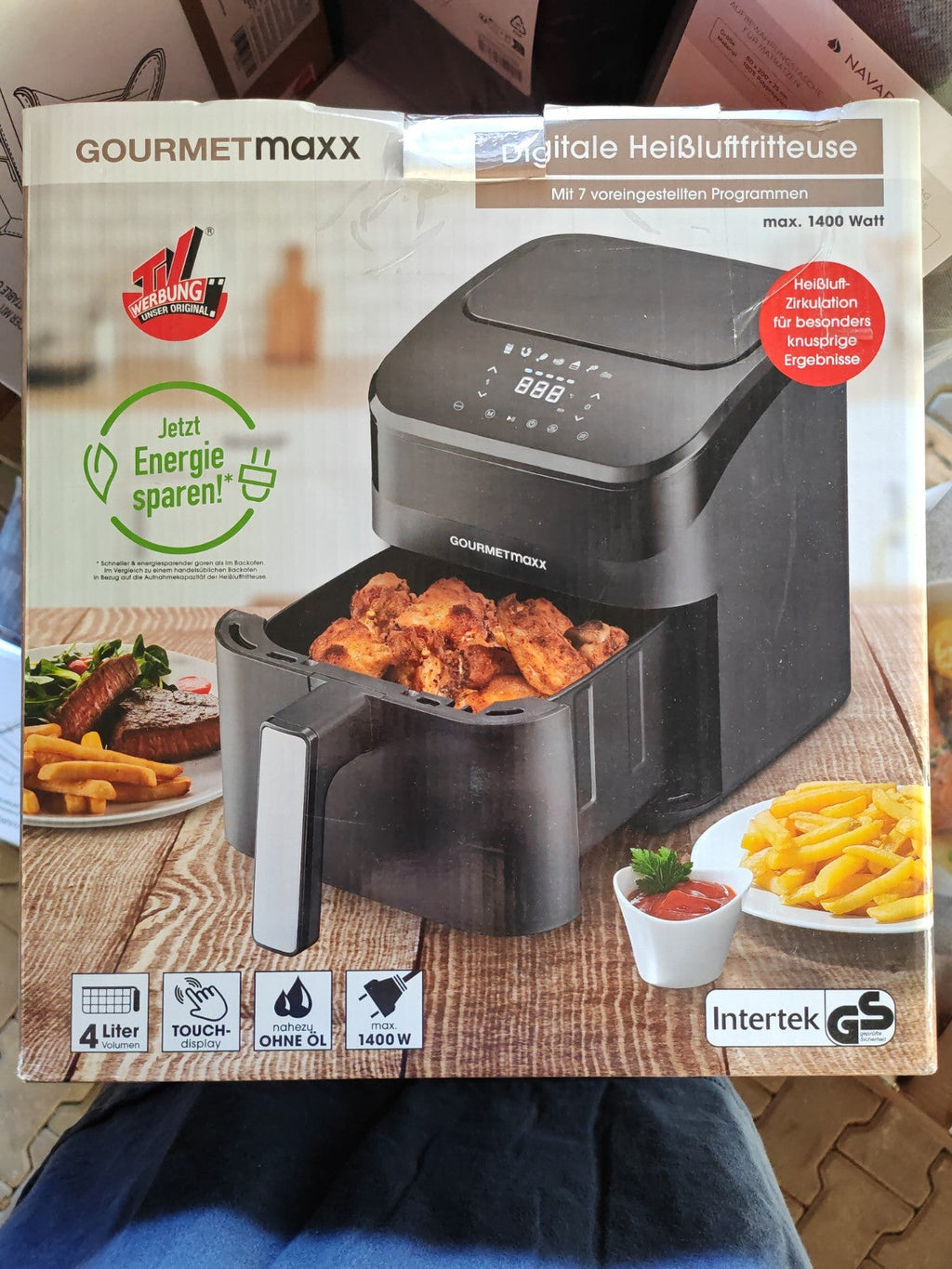 GOURMETmaxx Heißluftfritteuse Digital 4L 1400W Airfryer Schwarz 7 Programme A22