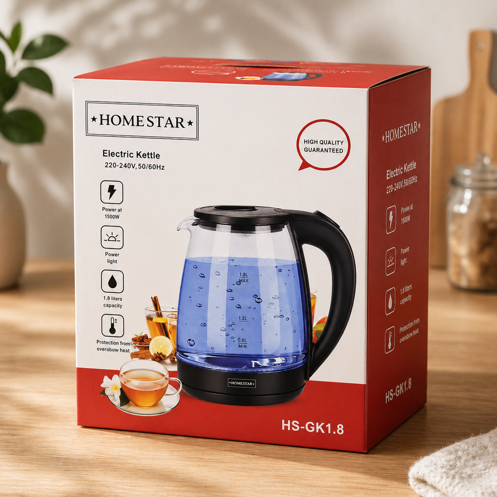 Home Star Wasserkocher HS-GK1,8 1,8L Schnellkocher Küche HO5