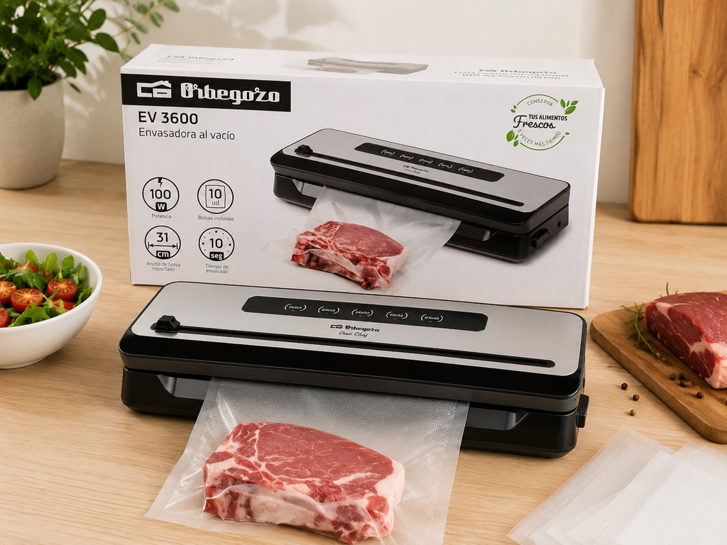 Orbegozo EV3600 Vakuumiergerät 100W Folienschweißgerät Vakuumierer Küche F3