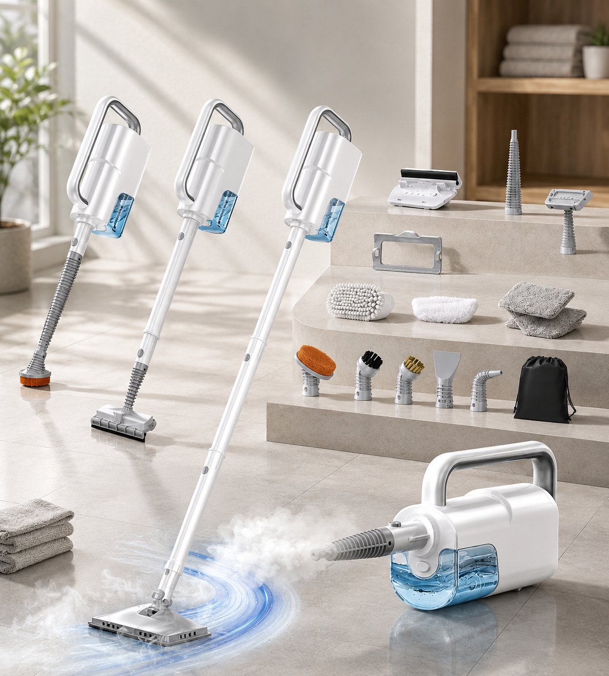 Labigo Dampfmopp 10in1 Dampfreiniger 120°C Handgerät Teppich Boden Reiniger F4