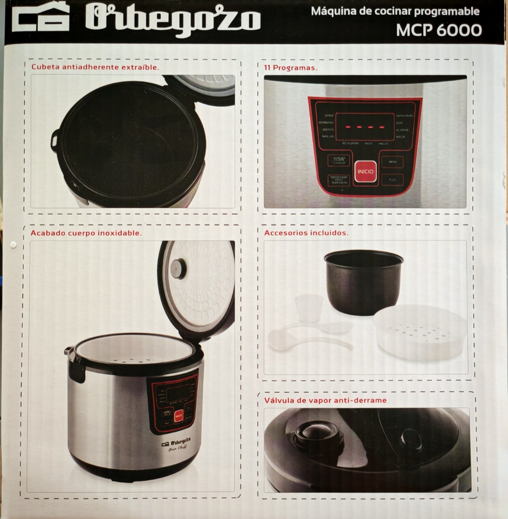 Orbegozo MCP6000 Küchenmaschine 5L LCD Display 11 Programme Timer Set C-04