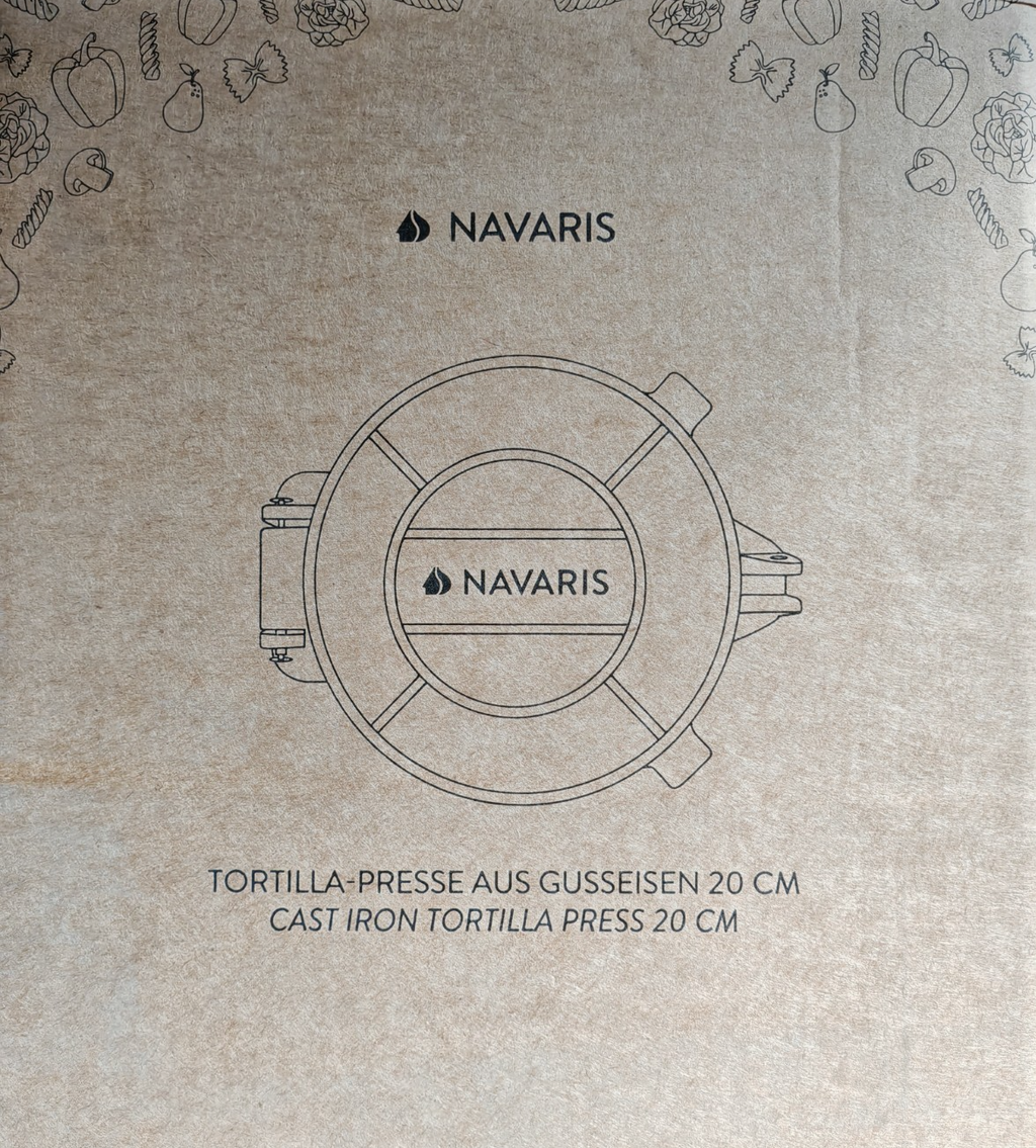 Navaris Tortilla Presse Gusseisen Ø20cm Taco Presse Teigpresse F3