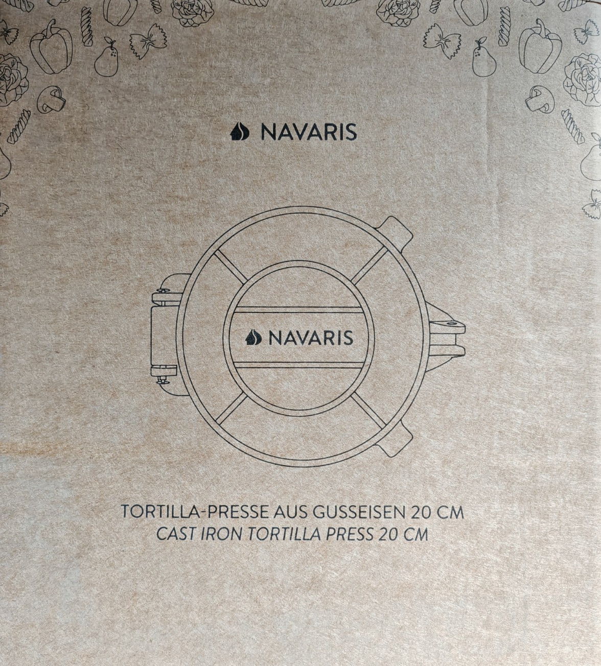 Navaris Tortilla Presse Gusseisen Ø20cm Taco Presse Teigpresse F3