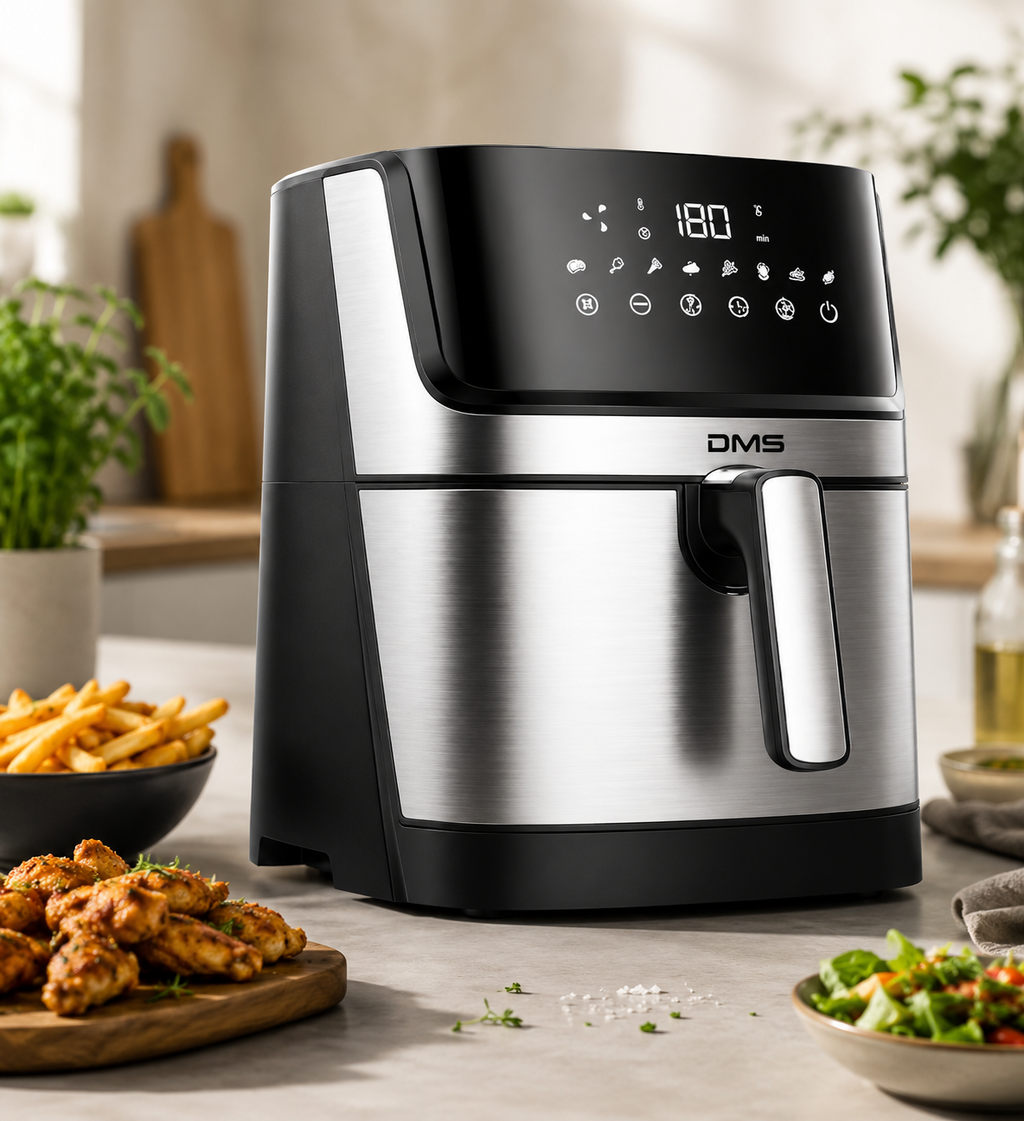 DMS XXL Heißluftfritteuse 6L 1800W Airfryer Touch Display 8 Programme HO-A21