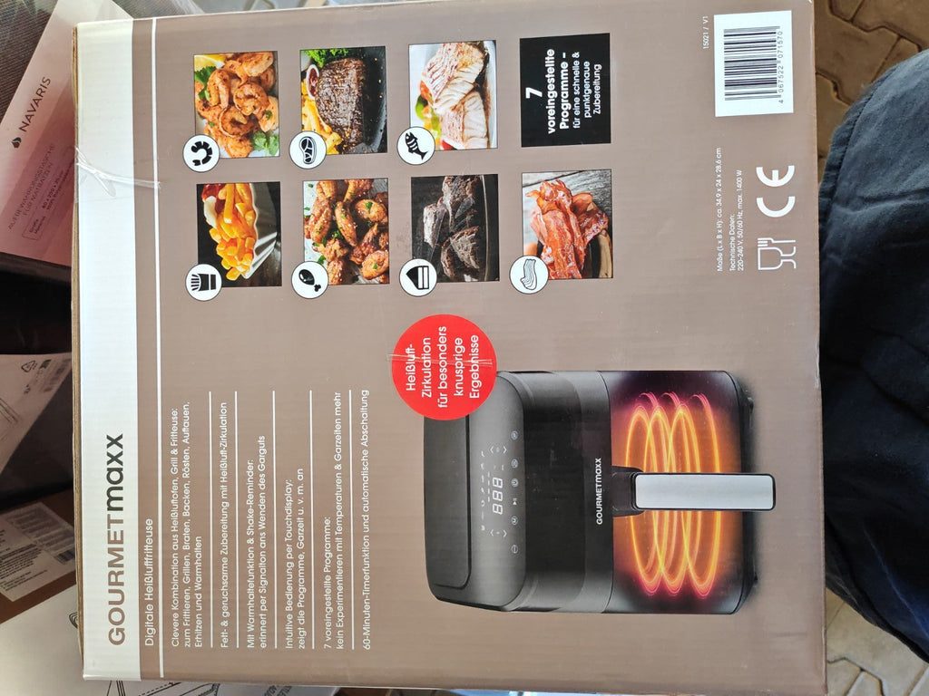 GOURMETmaxx Heißluftfritteuse Digital 4L 1400W Airfryer Schwarz 7 Programme A22