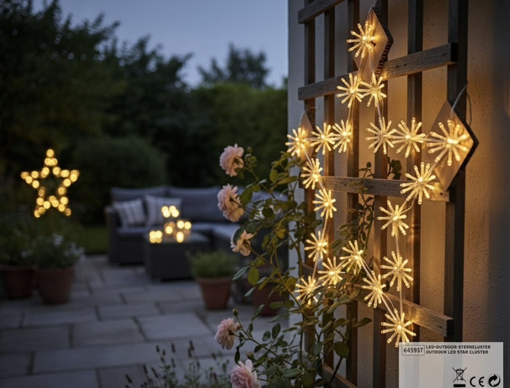 Tchibo LED Outdoor Sterncluster 645937 Weihnachtsdeko Sterne warmweiß