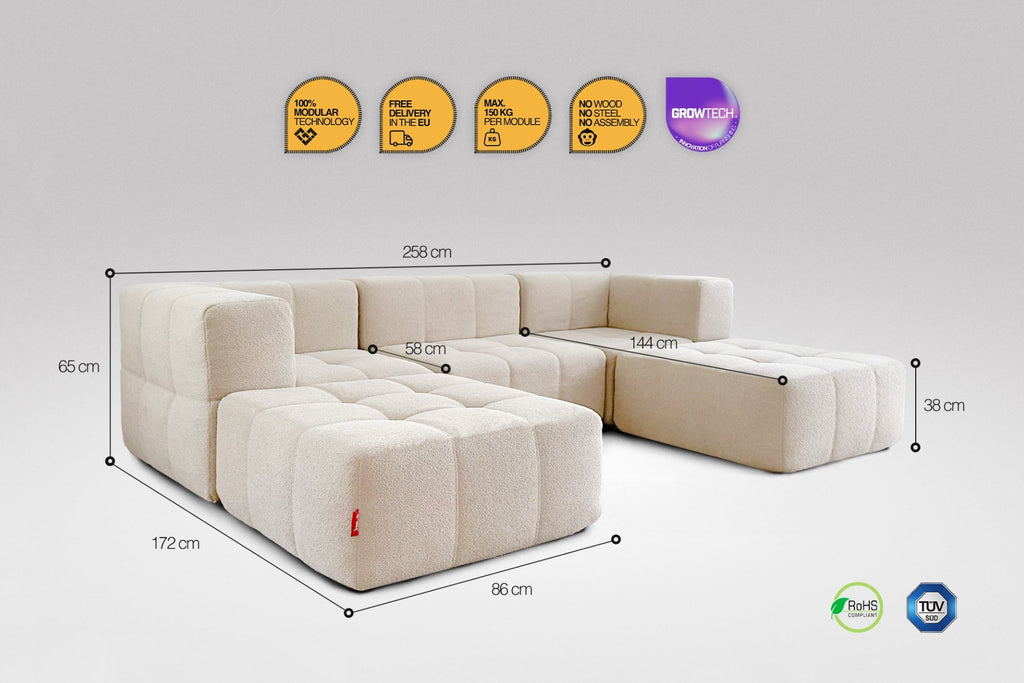5 Teiliges Modulares Sofa – Beige