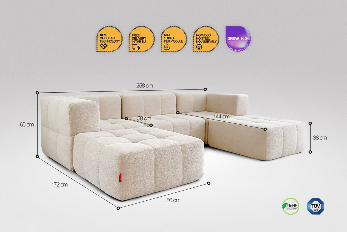 5 Teiliges Modulares Sofa – Beige