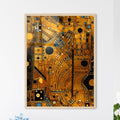 Dotted Geometric Ornament In Art Deco Style - A Gold And Black Pattern