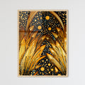 Dotted Geometric Ornament In Art Deco Style - A Yellow And Black Artwork