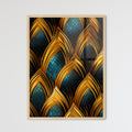 Dotted Geometric Ornament In Art Deco Style - A Gold And Blue Art Deco Pattern