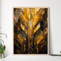 Geometric Ornament In Art Deco Style In Old Gold - A Close Up Of A Glass