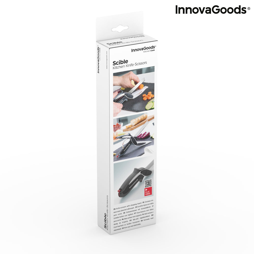 InnovaGoods Scible Messer-Schere mit Schneidbrett