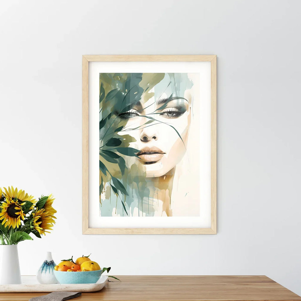 Boho - A Womans Face With Leaves