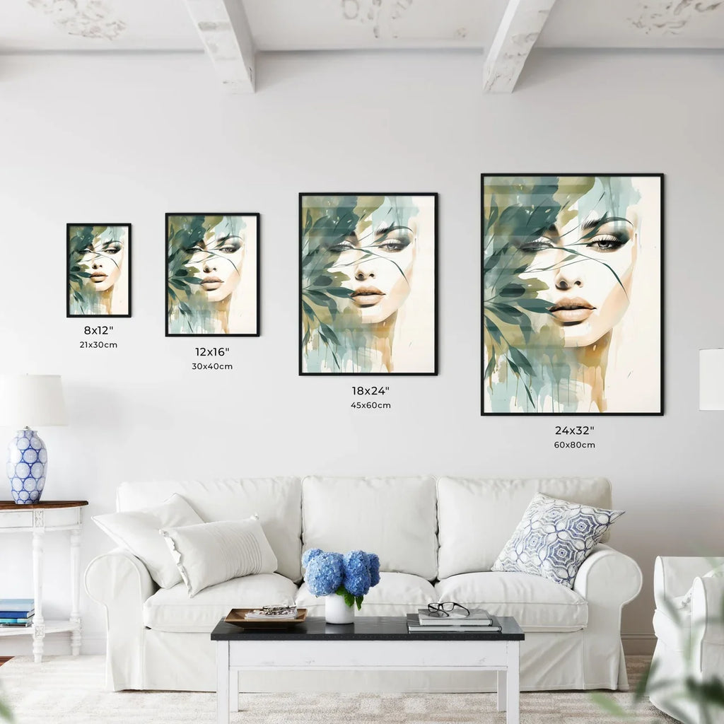 Boho - A Womans Face With Leaves