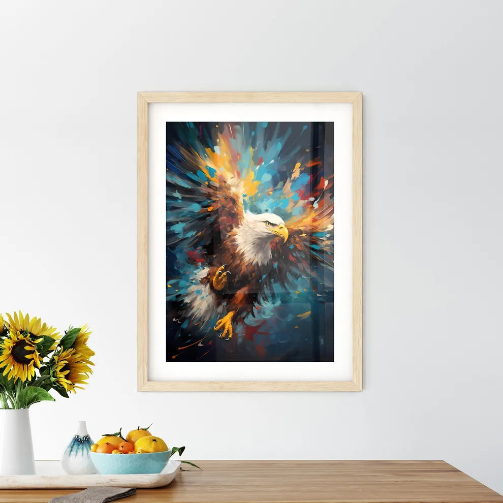 Flight Of Eagle  Abstract Fantasy - An Eagle With Colorful Feathers