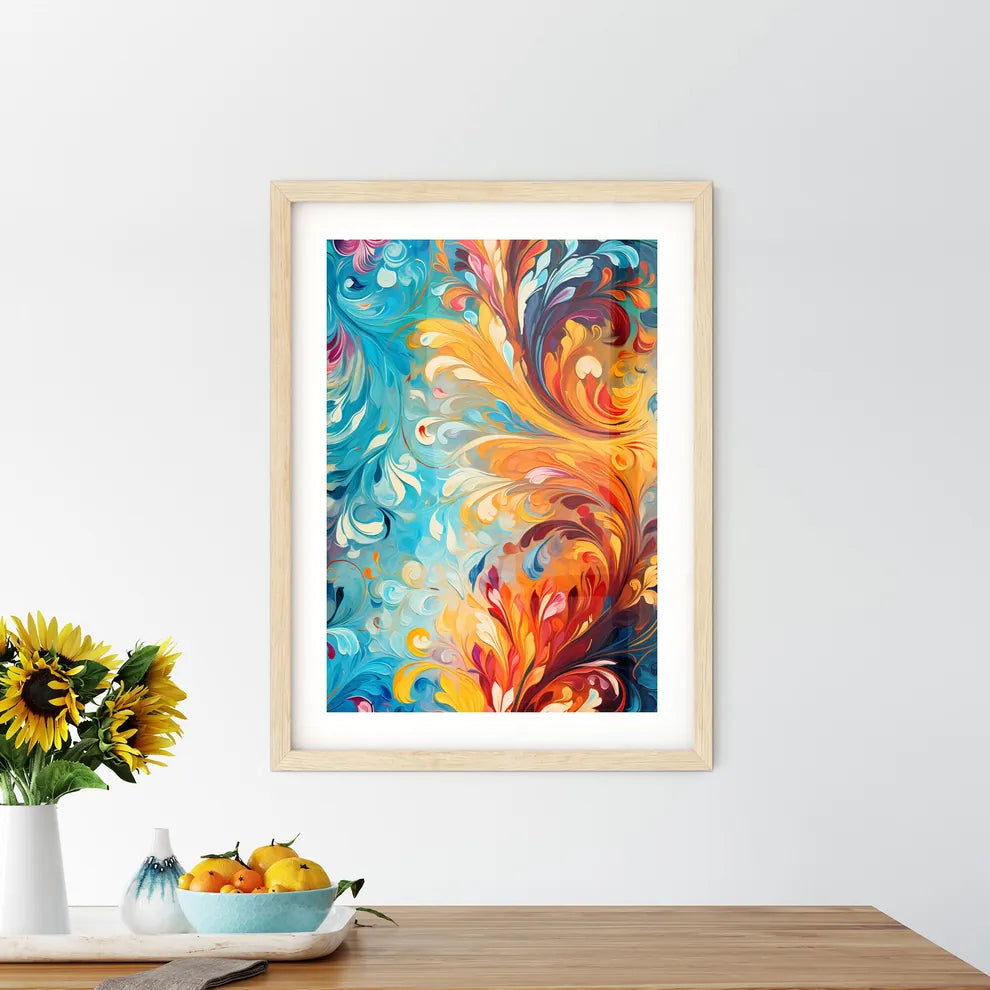 Abstrct Boho Pattern - A Colorful Swirls On A Surface