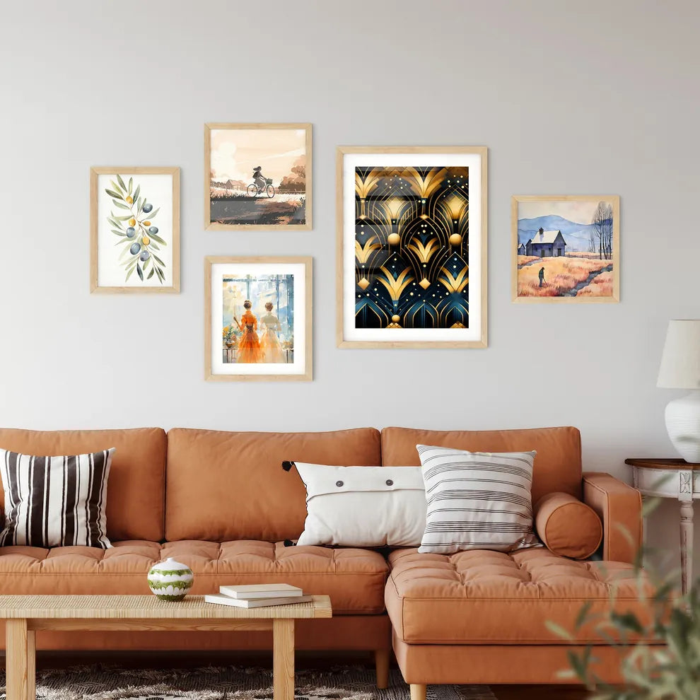 Dotted Geometric Ornament In Art Deco Style - A Art Deco Pattern With Gold And Black Lines