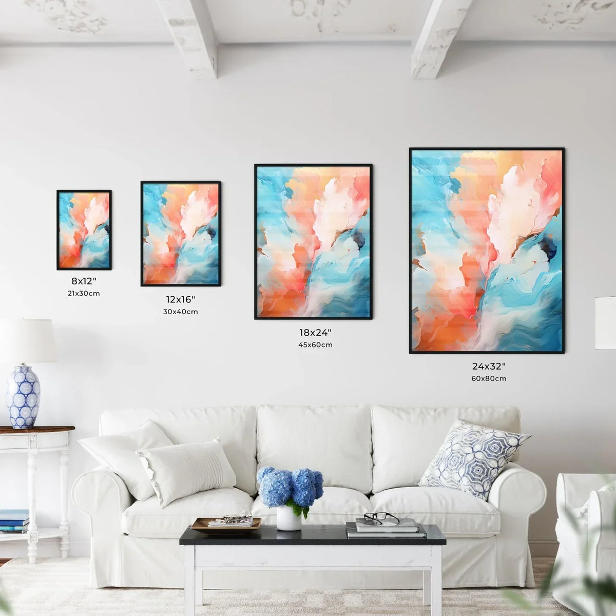 Coral Flow – Abstraktes Wandbild