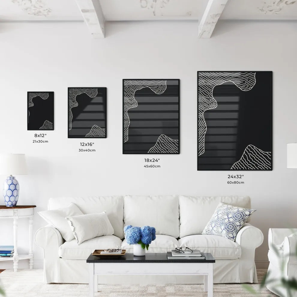 Noir Lines – Abstraktes Wandbild