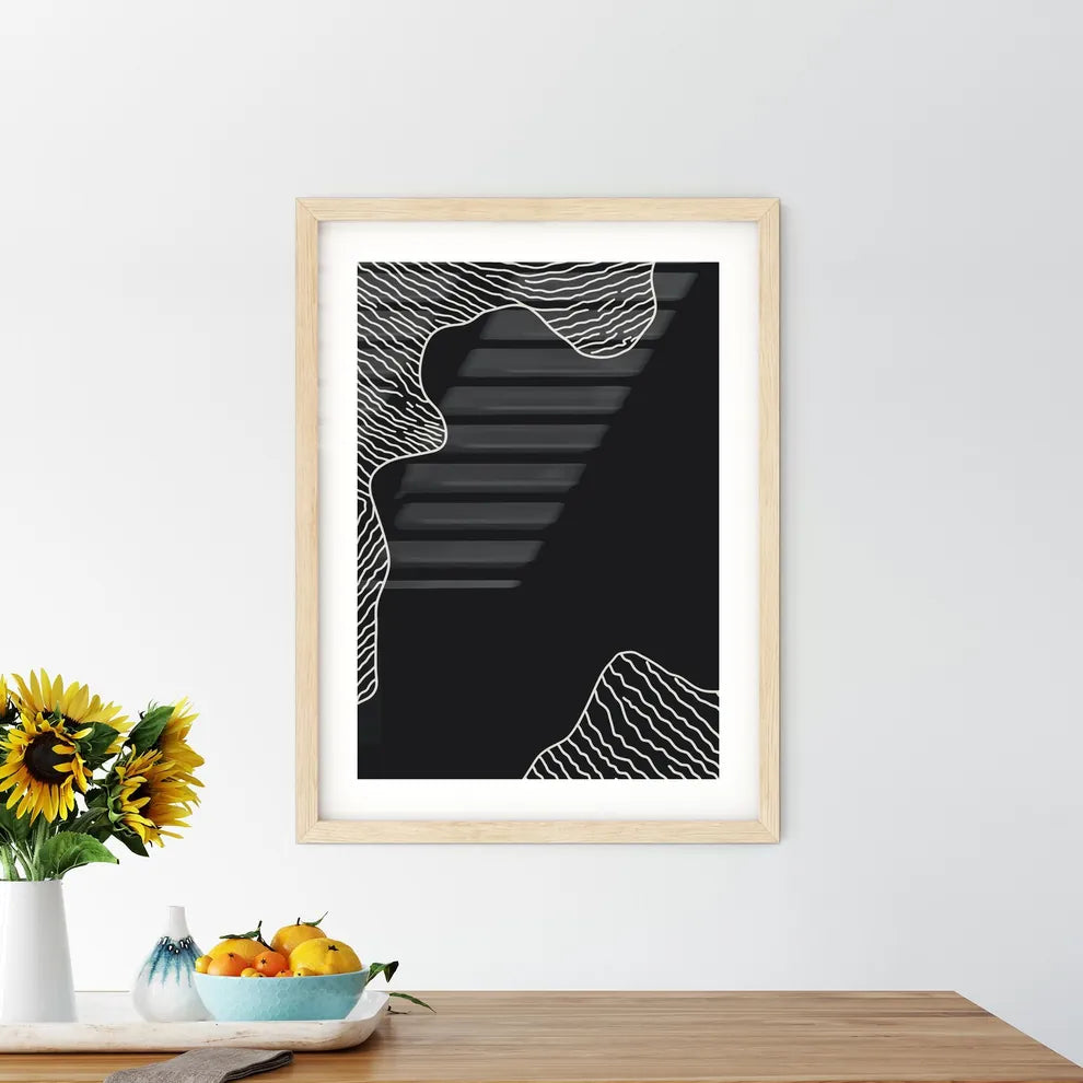 Noir Lines – Abstraktes Wandbild