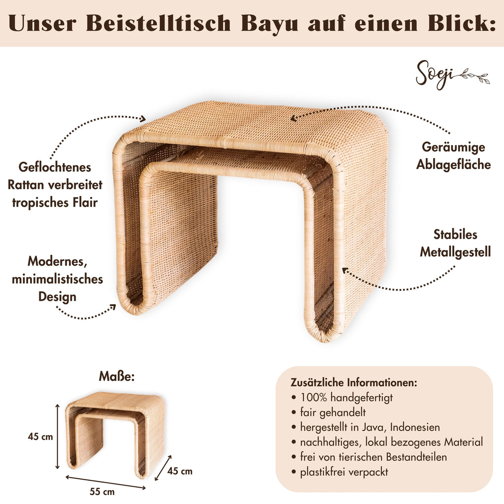 BAYU - Rattan Beistelltisch