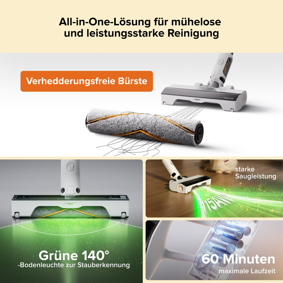 Roborock H60 Hub Akku-Staubsauger