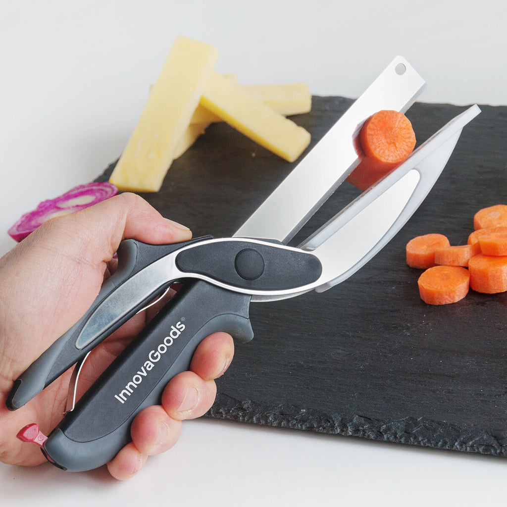 InnovaGoods Scible Messer-Schere mit Schneidbrett