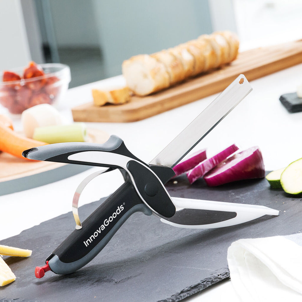 InnovaGoods Scible Messer-Schere mit Schneidbrett