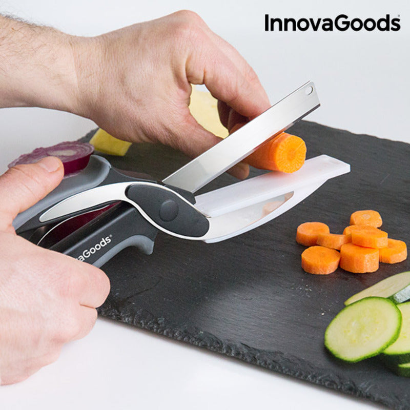 InnovaGoods Scible Messer-Schere mit Schneidbrett