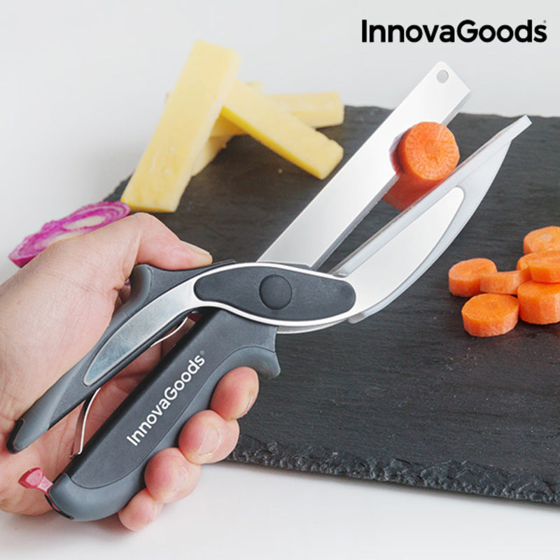 InnovaGoods Scible Messer-Schere mit Schneidbrett