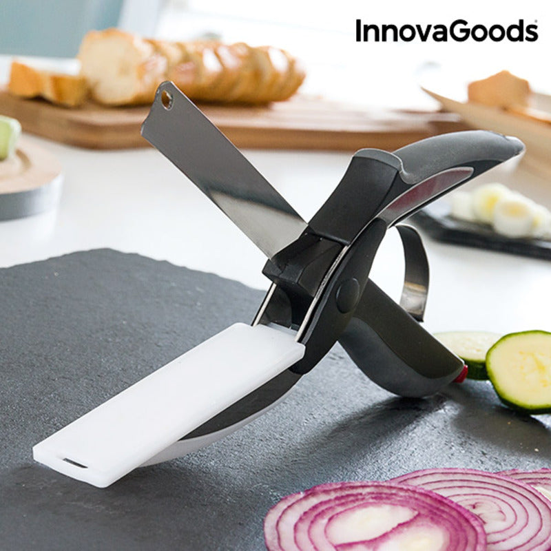 InnovaGoods Scible Messer-Schere mit Schneidbrett